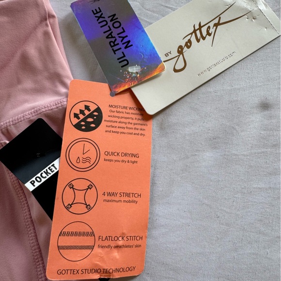 X BY GOTTEX Women Legging Pink Yoga Running Workout M Pant $72 - Picture 4 of 4